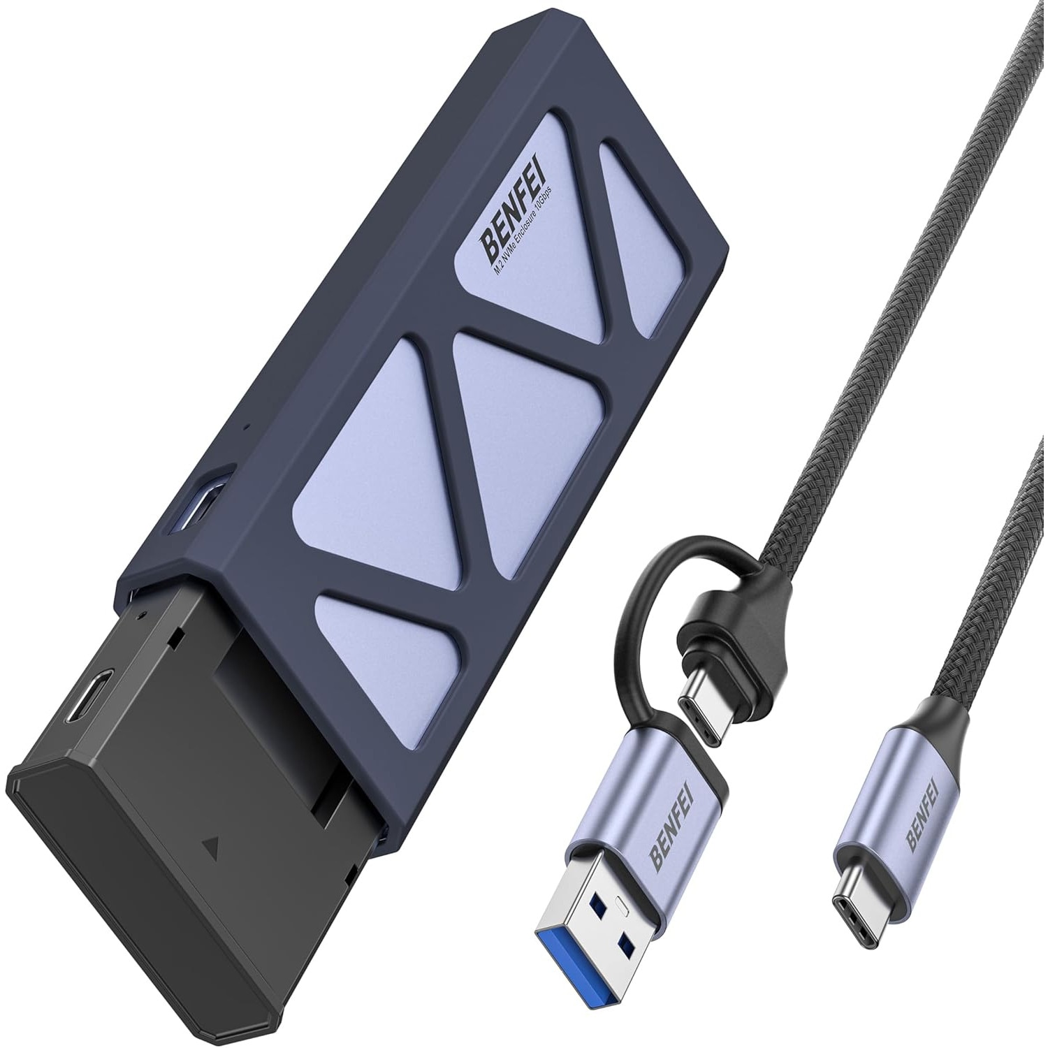 Rack Extern M2. NVME SATA SSD Enclosure, Benfei, USB 3.2 Gen2 10 Gbps ...