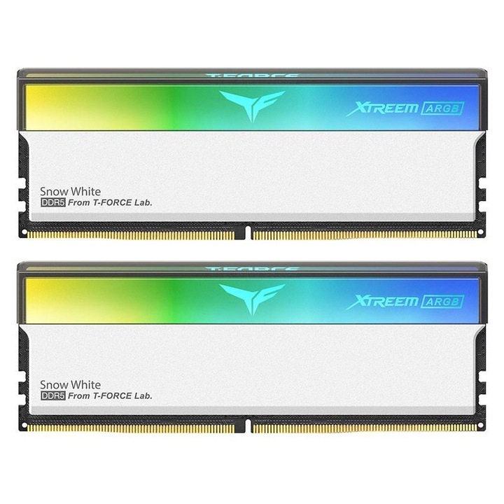 Memorie RAM Team Group T-Force XTREEM ARGB White DDR5 32GB(2x16GB) 6000MHz CL30 5-FFAD5-32G