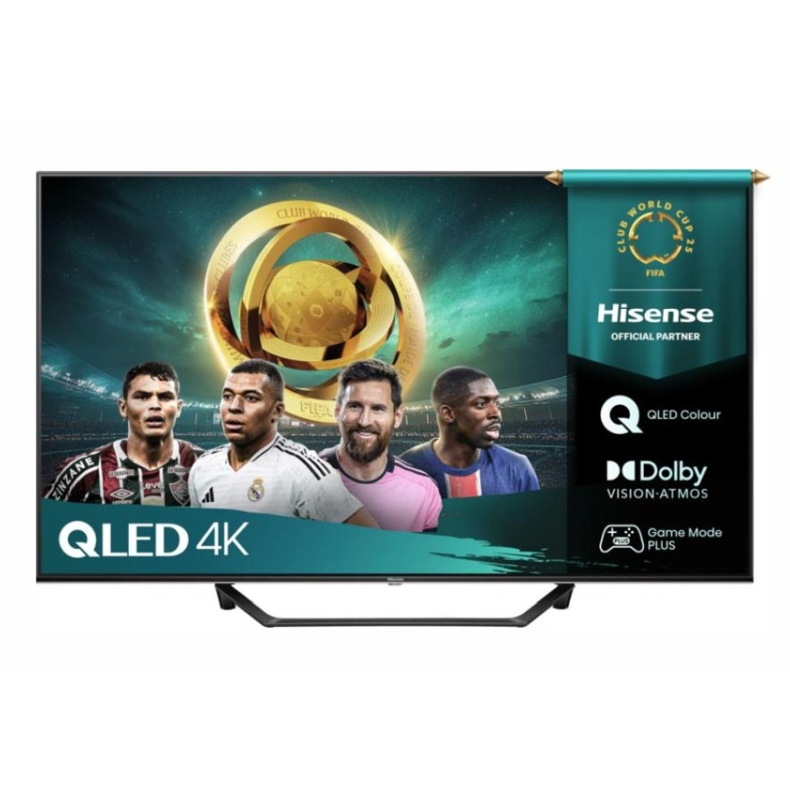 Televizor Hisense 43" A7Q, 4K Ultra HD 3840x2160, QLED, FALD, Quantum Dot, HDR 10+, HLG, Dolby Vision, Dolby Atmos, Smart TV, WiFi 5GHz, WiFi Direct, BT, Anyview Cast, 3xHDMI, 2xUSB, LAN, CI+, DVB-T2/C/S2, Negru 43A7Q