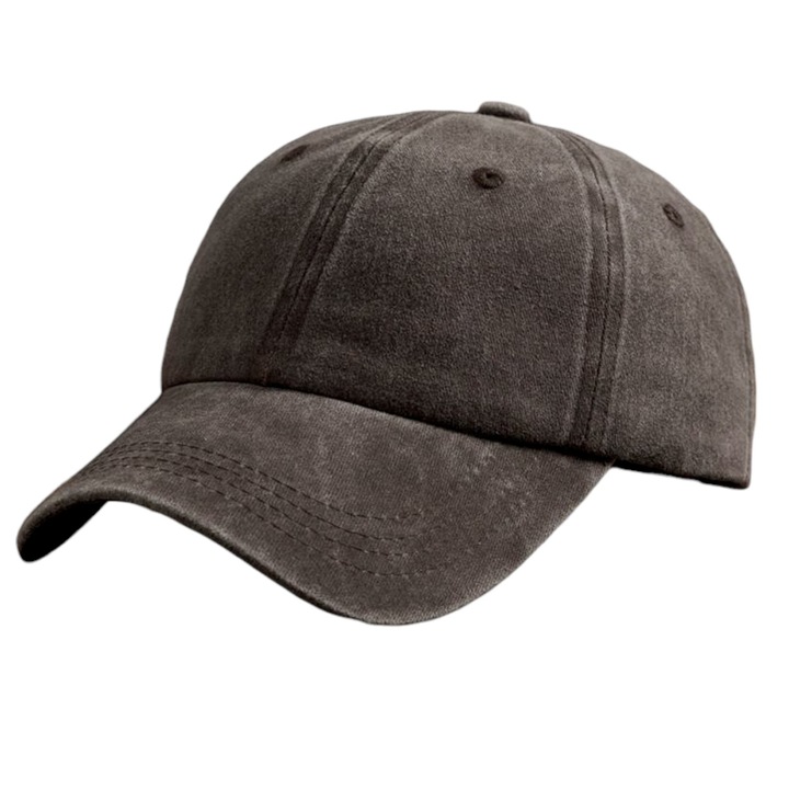 Ciapica Unisex Denim - Sapca Retro Casual cu Cozoroc Curbat, Maro