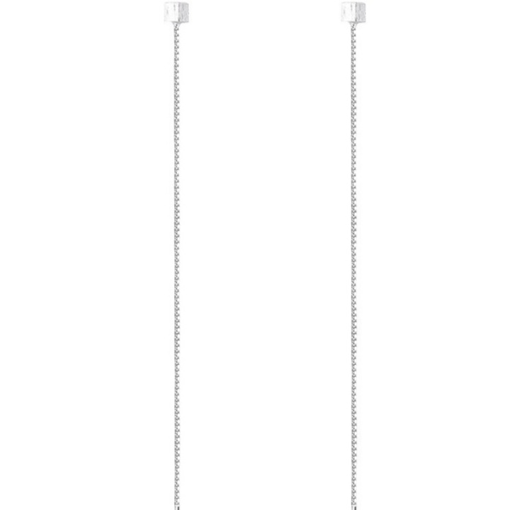 Cercei lungi argint pentru femei, CK, design cub, 13cm, argintiu