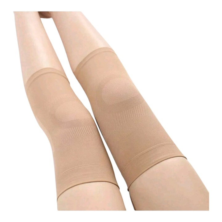 Genunchiere din lycra, compresive, pentru fitness, crem, 2bc