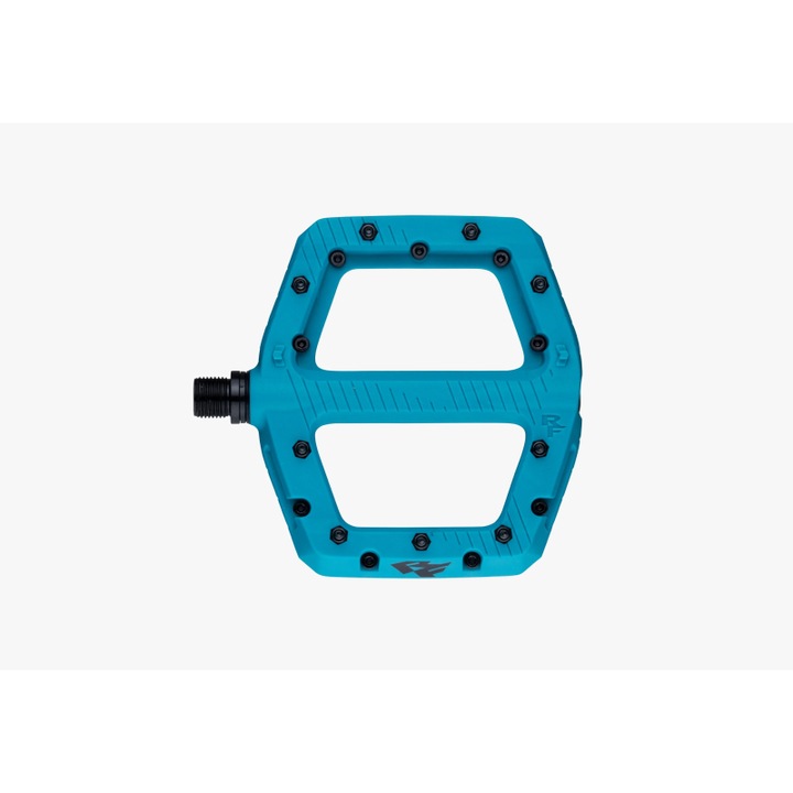 Pedale profesionale Race Face Chester Pedal 24 (2025), 115 x 110 mm, material compozit, 22 pini, turcuaz