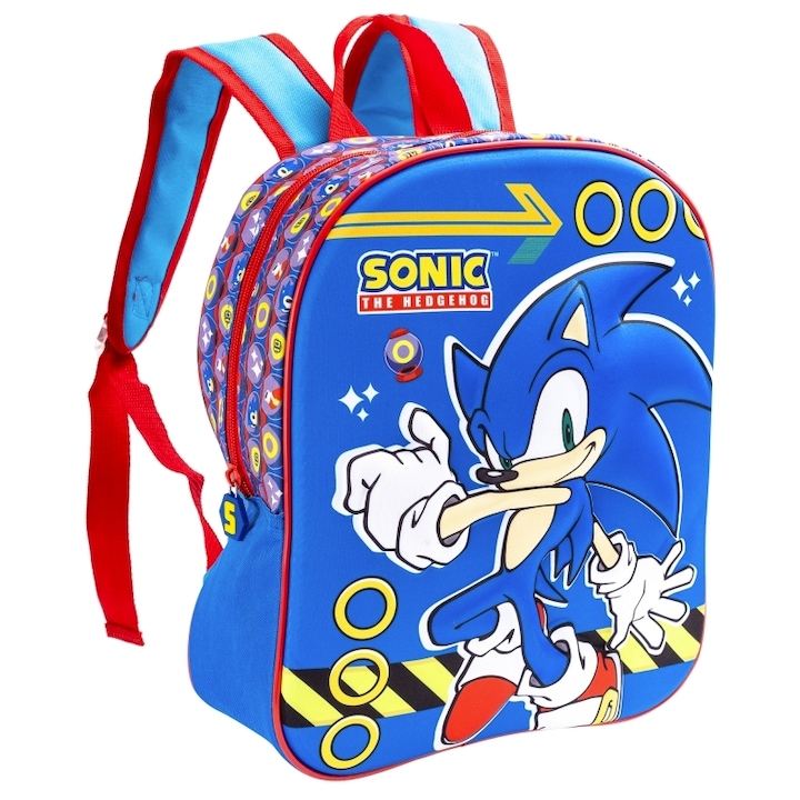 Ghiozdan gradinita Sonic, 32x28x11 cm, 1 compartiment