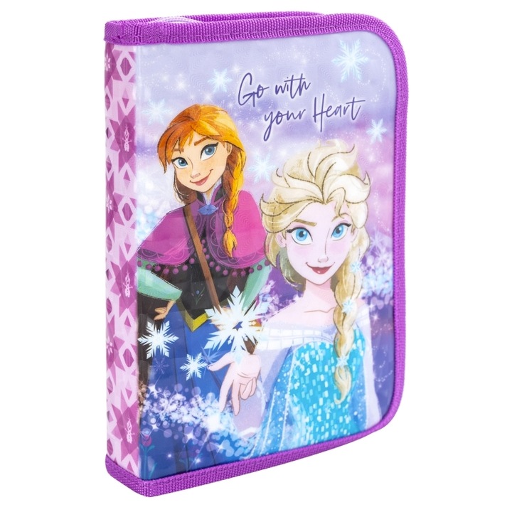 Текстилен калъф за моливи Frozen FR04731_2, 21 x 14 x 3.5 см, 1 цип и 2 капака