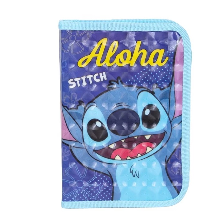 Несесер за моливи 1 цип 2 удължения необорудван Stitch, син