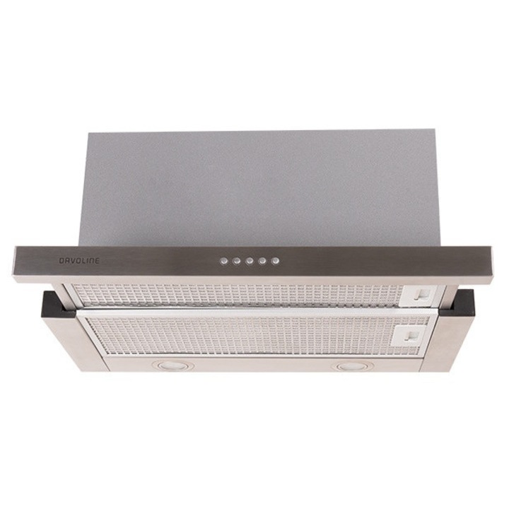 Hota tip insula Klarstein Berett, Ø 35cm, 190 W, 560 m³/h, 3 niveluri de putere, iluminare LED, otel inoxidabil, negru