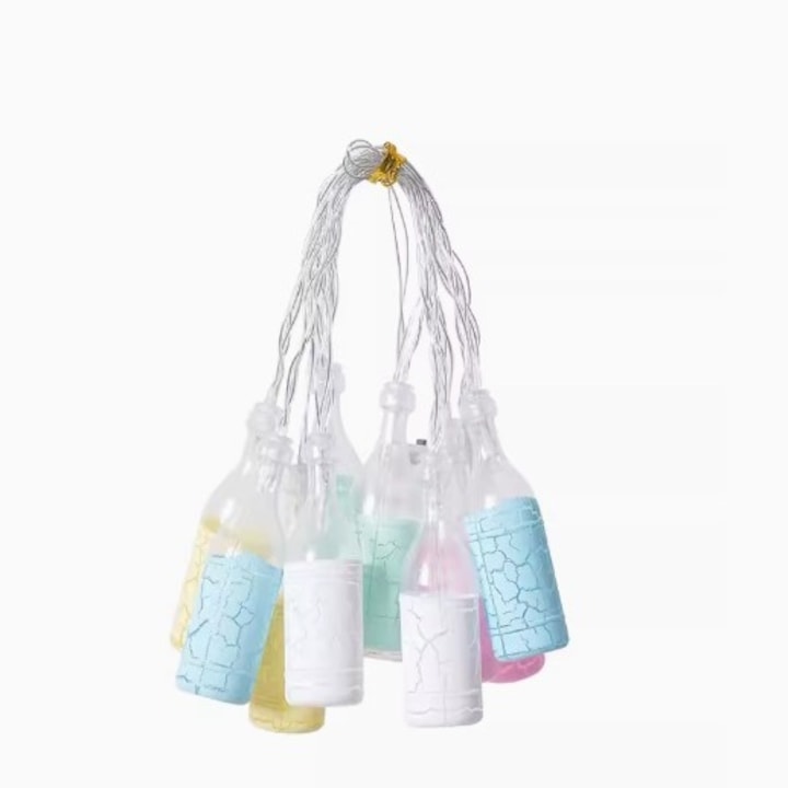 Ghirlanda Lumini LED in Sticle de Bere (3m, 20 LED-uri), Decoratiuni de Craciun pentru Camping, Camin, Nunta, Interior/Exterior