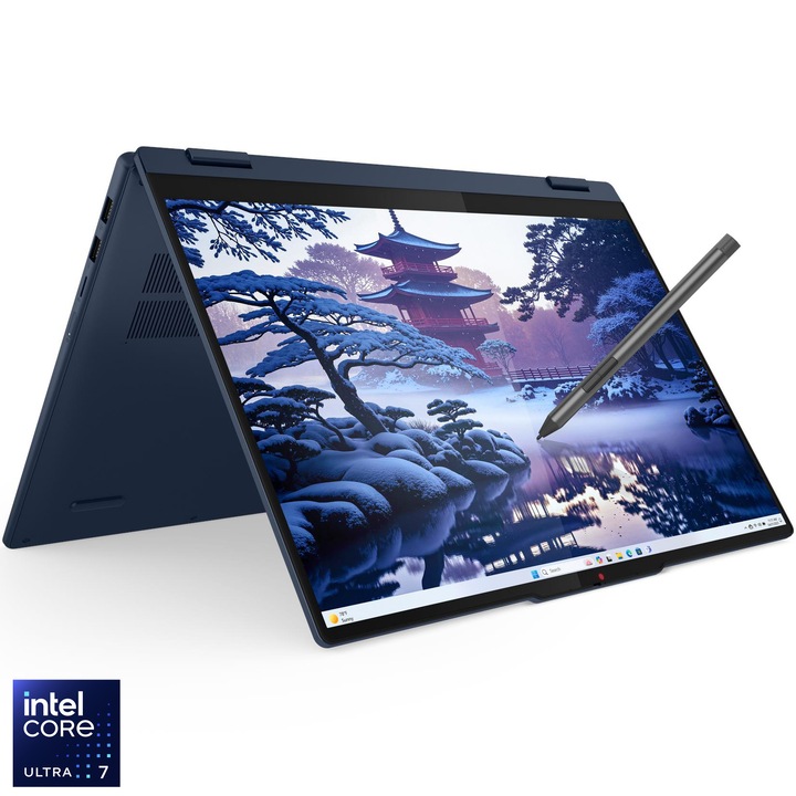 Laptop Lenovo IdeaPad 5 2-in-1 16IAL10 cu procesor Intel® Core Ultra 7 255H pana la 5.1GHz, 16" WUXGA, IPS, Touch, 16GB LPDDR5x RAM, 1TB SSD, Intel® Arc™ Graphics, Windows® 11 Home, Cosmic Blue