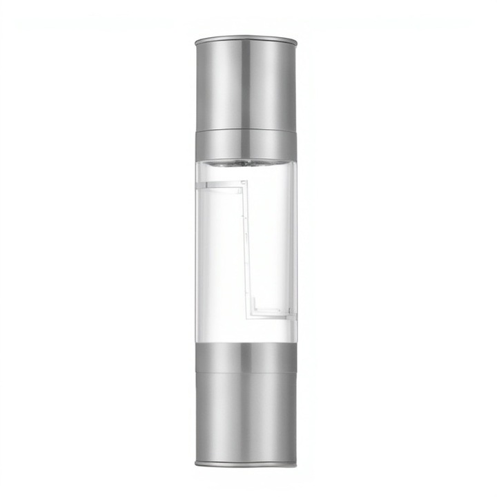 Rasnita de condimente cu 2 compartimente, capac ajustabil, transparent, inox