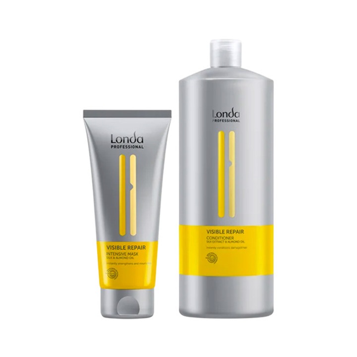 Set Londa Professional Visible Repair - Balsam 1000 ml + Masca intensiva 200 ml, pentru par normal, reparare intensa, hidratare