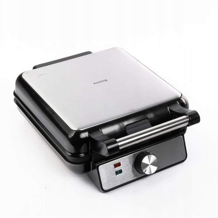 Huslog HUS1031 1500W gofrisütő, 4 gofrihoz, tapadásmentes bevonattal, ezüst/fekete