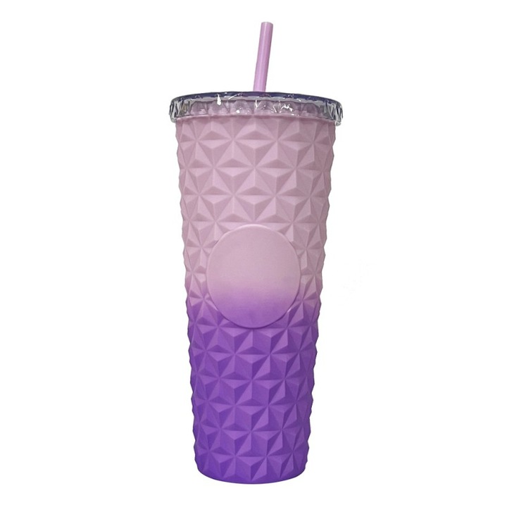 Cana cu Pai pentru Adulti Mixbo, Mov, Plastic, 710 ml