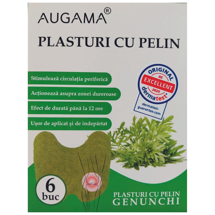 Plasturi cu pelin pentru genunchi 6 buc/cutie Augama
