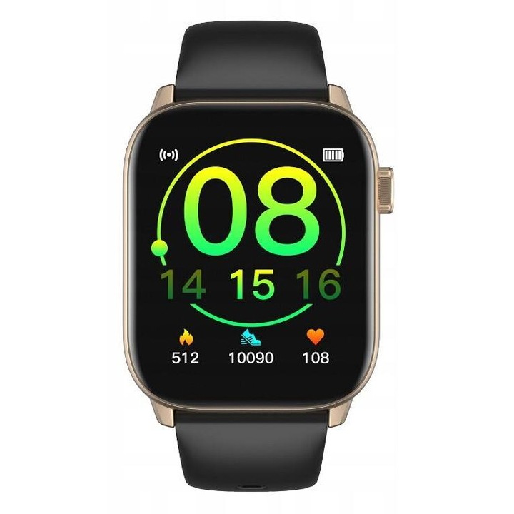 Ceas Smartwatch NUBI DT70, Puls, Calorii, Bluetooth, IPS afisa, Camera, Maro / Argint
