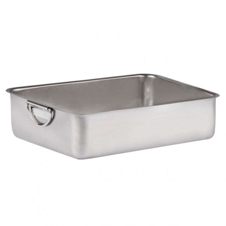 Tava inox cuptor cu manere INOXRIV-PROFI 36x25xh8cm