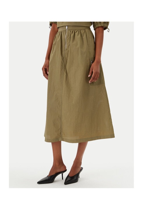 Fusta dama DKNY, model P5BNSAFC 311 KJ5, verde utilitar, 100% nylon, XL