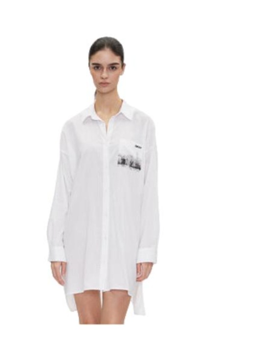 DKNY női ruha, pamut és viszkóz, fehér, XS INTL