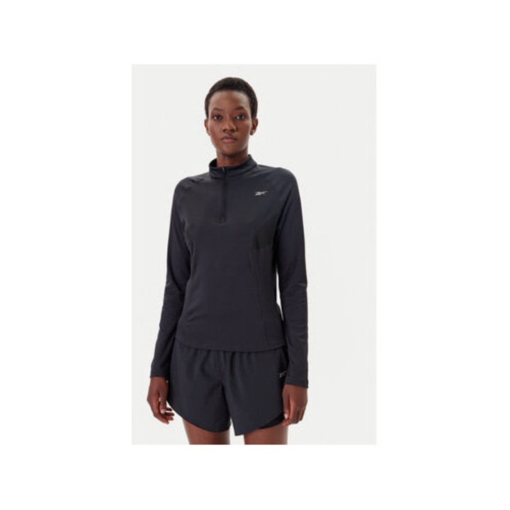 Bluza sport dama, Reebok, 112516 103741 NGHBLK, poliester reciclat, elastan, Negru