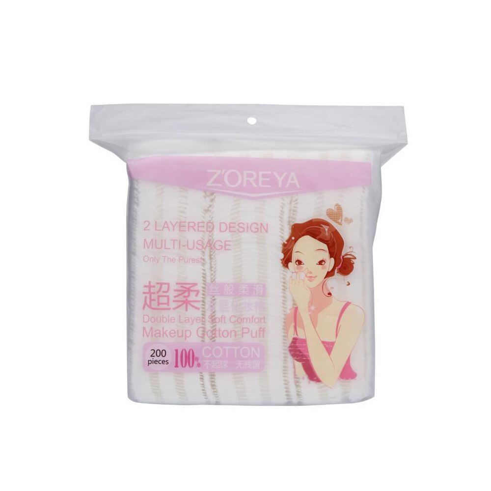 Dischete demachiante din bumbac dubla functie, Eye Cleansing Pads 200 buc - Zoreya