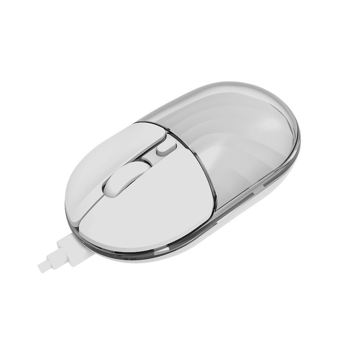 Mouse wireless Bluetooth, JEDEL, WD142, conexiune receptor wireless Bluetooth si USB, reglabil 800/1200/1600DPI, potrivit pentru computer, laptop, tableta, telefon mobil, alb