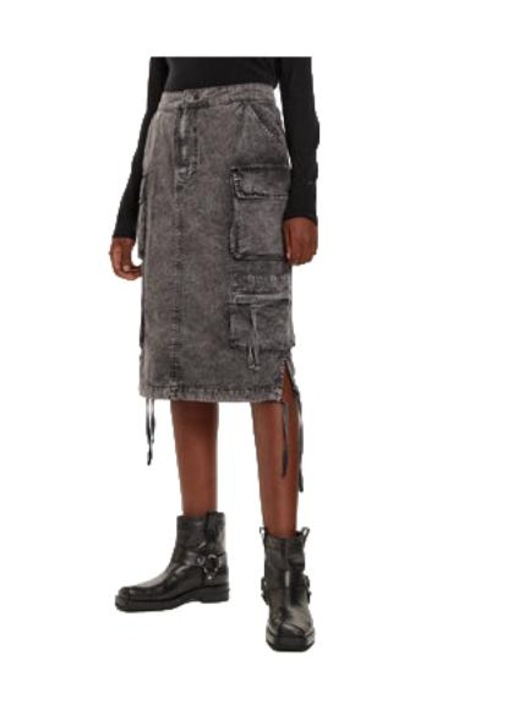 Fusta dama ALPHA INDUSTRIES, bumbac, gri, XS INTL