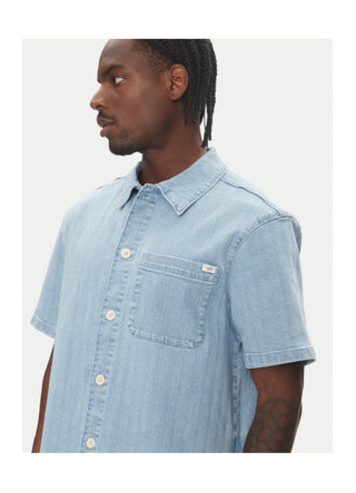 Férfi ing, Mustang, 5000, pamut/elasztán, kék