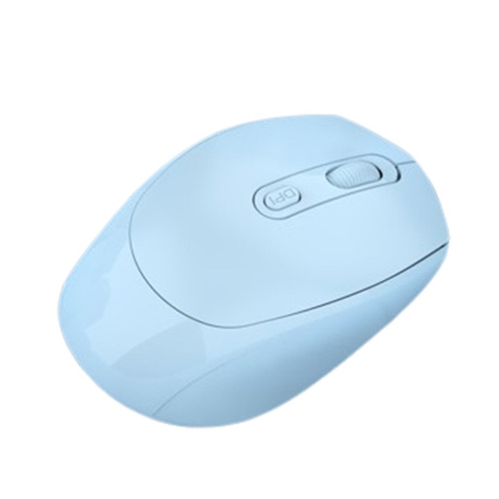 Безжична мишка, NUEEK, Bluetooth и USB безжична връзка за приемник, регулируема 800/1200/1600DPI, безшумна, подходяща за компютър, лаптоп, таблет, мобилен телефон, синя