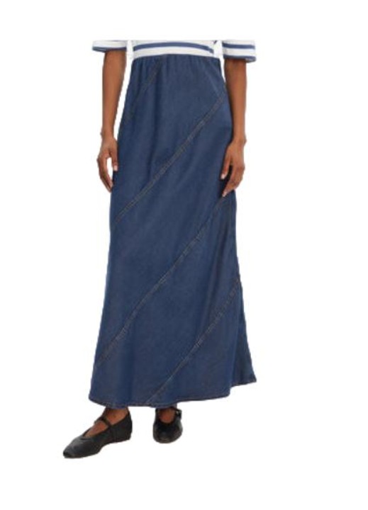 Fusta 252122225207, Munthe, Lyocell, Albastru
