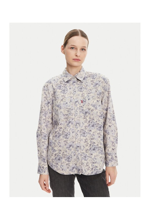 Női ing, Levi's, A7244-0051, pamut, virágmintás, fehér/kék