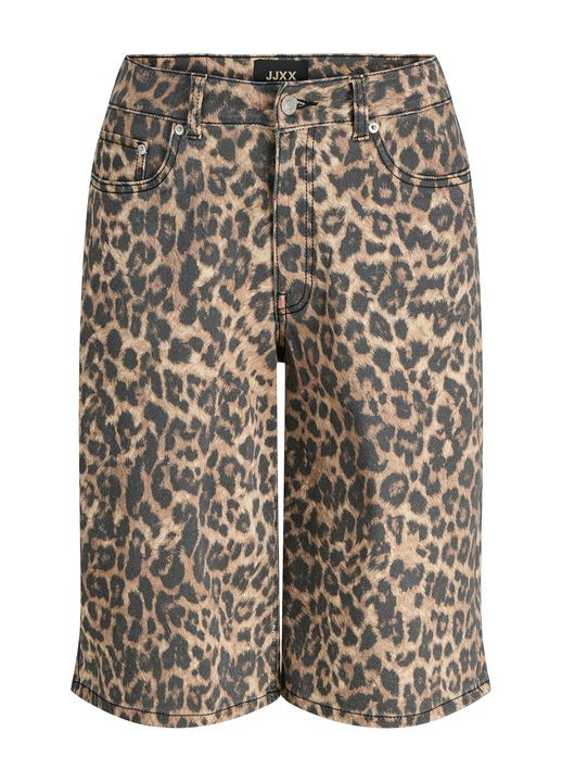 Pantaloni dama, JJXX, CORNSTALK LEOPARD, bumbac, maro