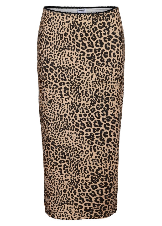 Fusta Noisy May din poliester și elastan, Negru/Maro