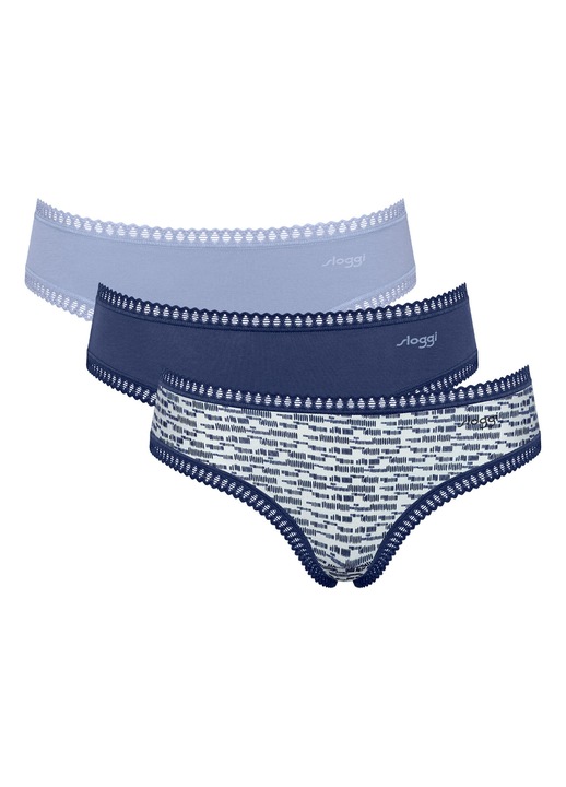 Дамски комплект бельо, Sloggi 10219671 V003, син, памук и еластан, XS INTL