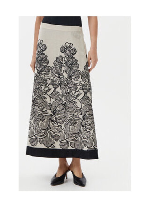 Пола LUISA SPAGNOLI, модел 541990 TERRA, черно и екрю, изработена от полиестер, вискоза, памук, лен и други текстилни влакна