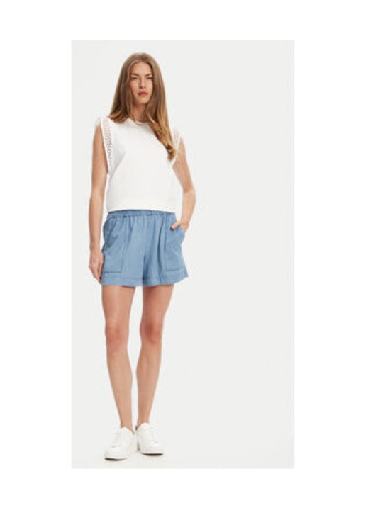 Pantaloni dama, United Colors of Benetton, Albastru, 100% bumbac, XS INTL