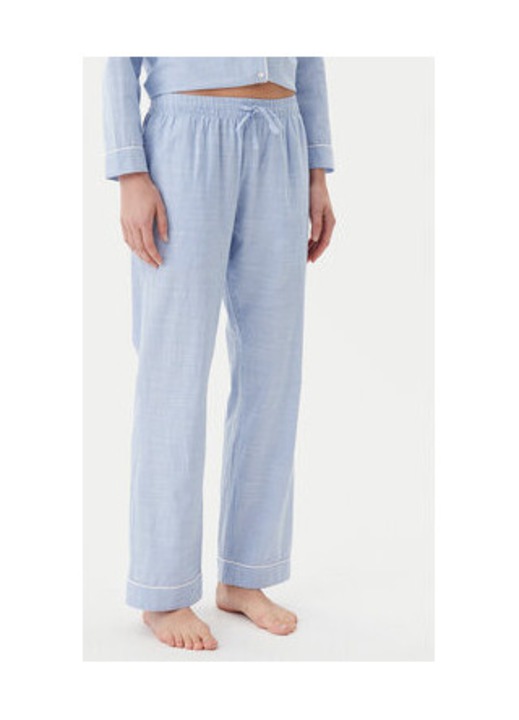 Дамска пижама Hunkemoller, 100% памук, светлосин, Син
