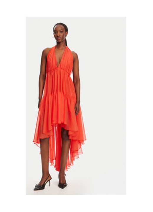 Rochie BARDOT, model 59861DB, rosu foc, 100% poliester