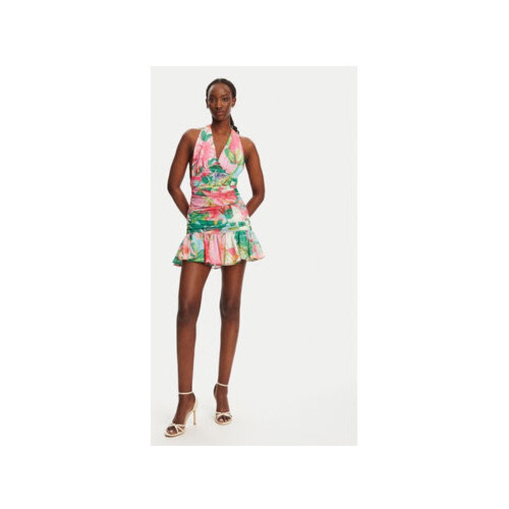 Perne decorative, Bardot, BARDOT-59705DB1, floral roz, 100% poliester, 10cm