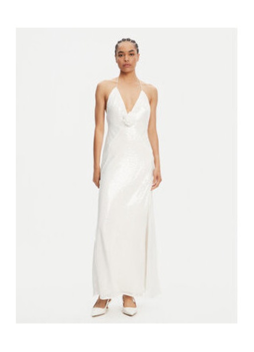 Rochie BARDOT, model ORCHIDEE, alb, 100% poliester