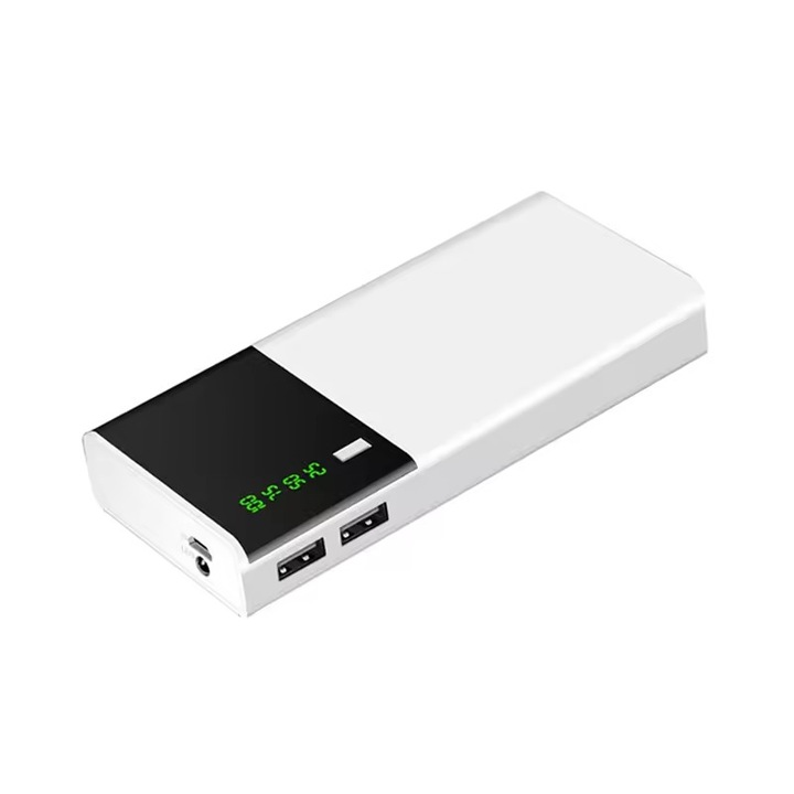 Baterie externa, 10000mAh, 2xUSB-A, 1xMicro USB, alb, 138x63x22mm