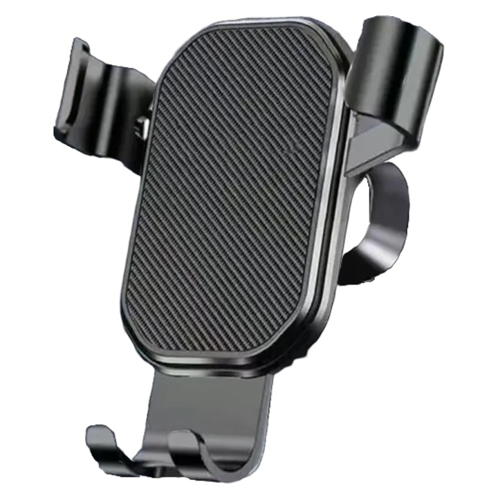 Autós telefontartó, függőleges és ferde szellőzőrácsra szerelhető, matt fekete, univerzális