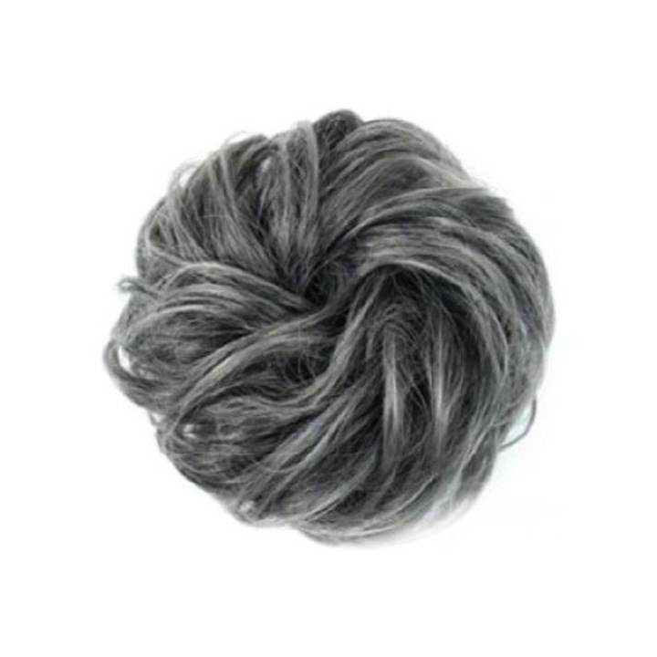 Ластик за коса тип кок, тип Q5, 1TGrimgray, черно-сив, 20 см