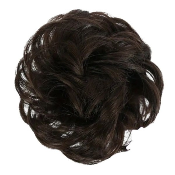 Ластик за коса тип кок, тип Q5, размер 4, кафяв, 20 см