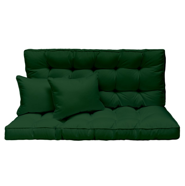 Saltea impermeabila Premium pentru leagan, banca de gradina, mobilier din paleti, matlasata, verde, 150x50