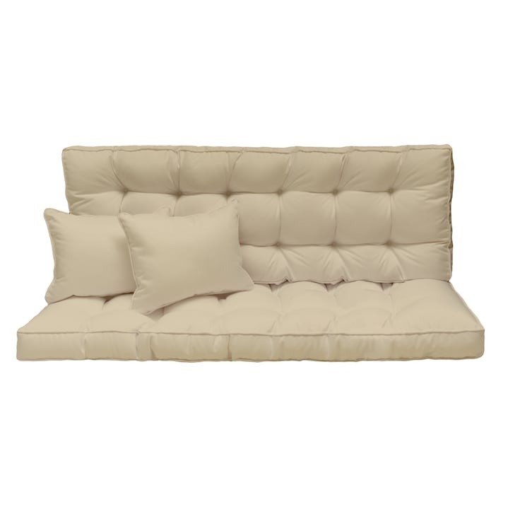 Saltea impermeabila Premium pentru leagan, banca de gradina, mobilier din paleti, matlasata, bej, 180x50