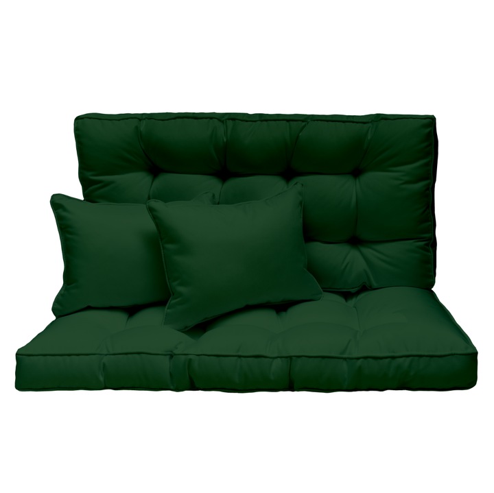 Saltea impermeabila Premium pentru leagan, banca de gradina, mobilier din paleti, matlasata, verde, 120x50
