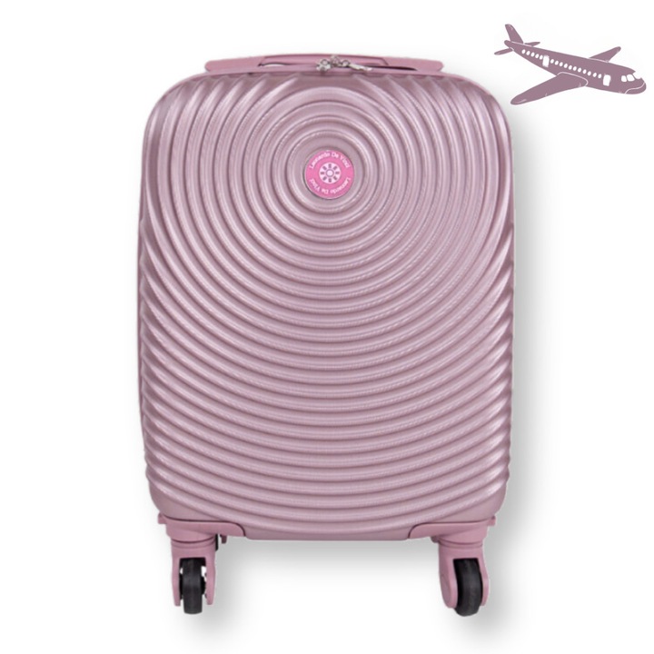 Куфар за ръчно носене, LEONARDODAVINCI, Размер XS, с подвижни колелца - Лавандулов