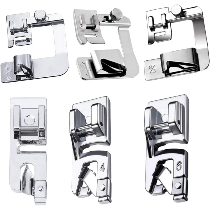 Set 6 picioruse cu tiv, universal, 6 dimensiuni, Argintiu