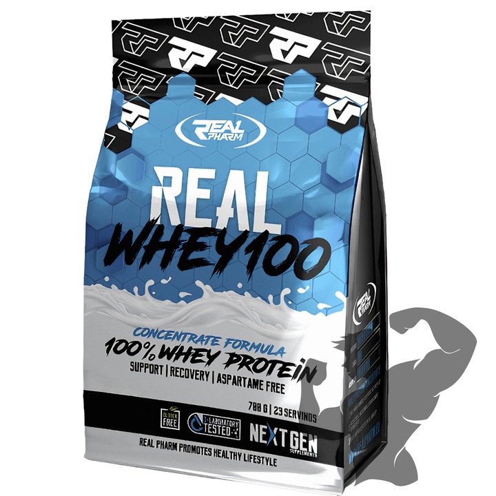 Протеин 700g Real Pharm, Протеин на прах, Мускулна маса, Суроватъчен протеин Натурален
