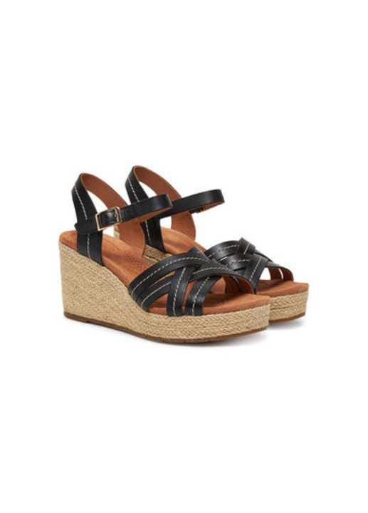 Clarks női espadrillák, 26181462, Valódi bőr, 39.5 EU, Fekete